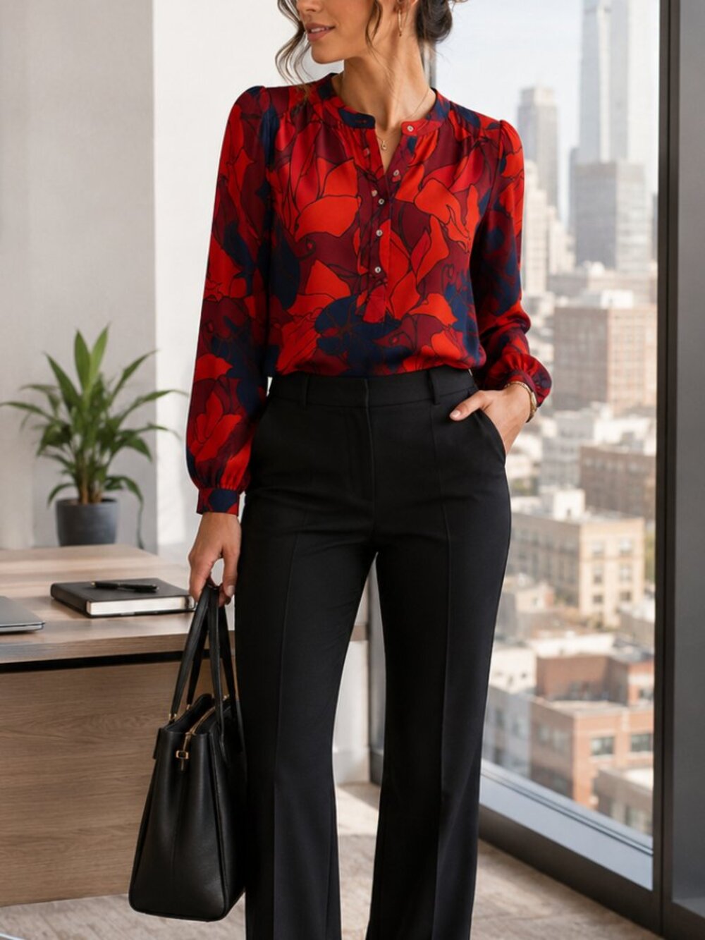 Ann Taylor LOFT Multicolor Floral Blouse | Long Sleeve | Size XS